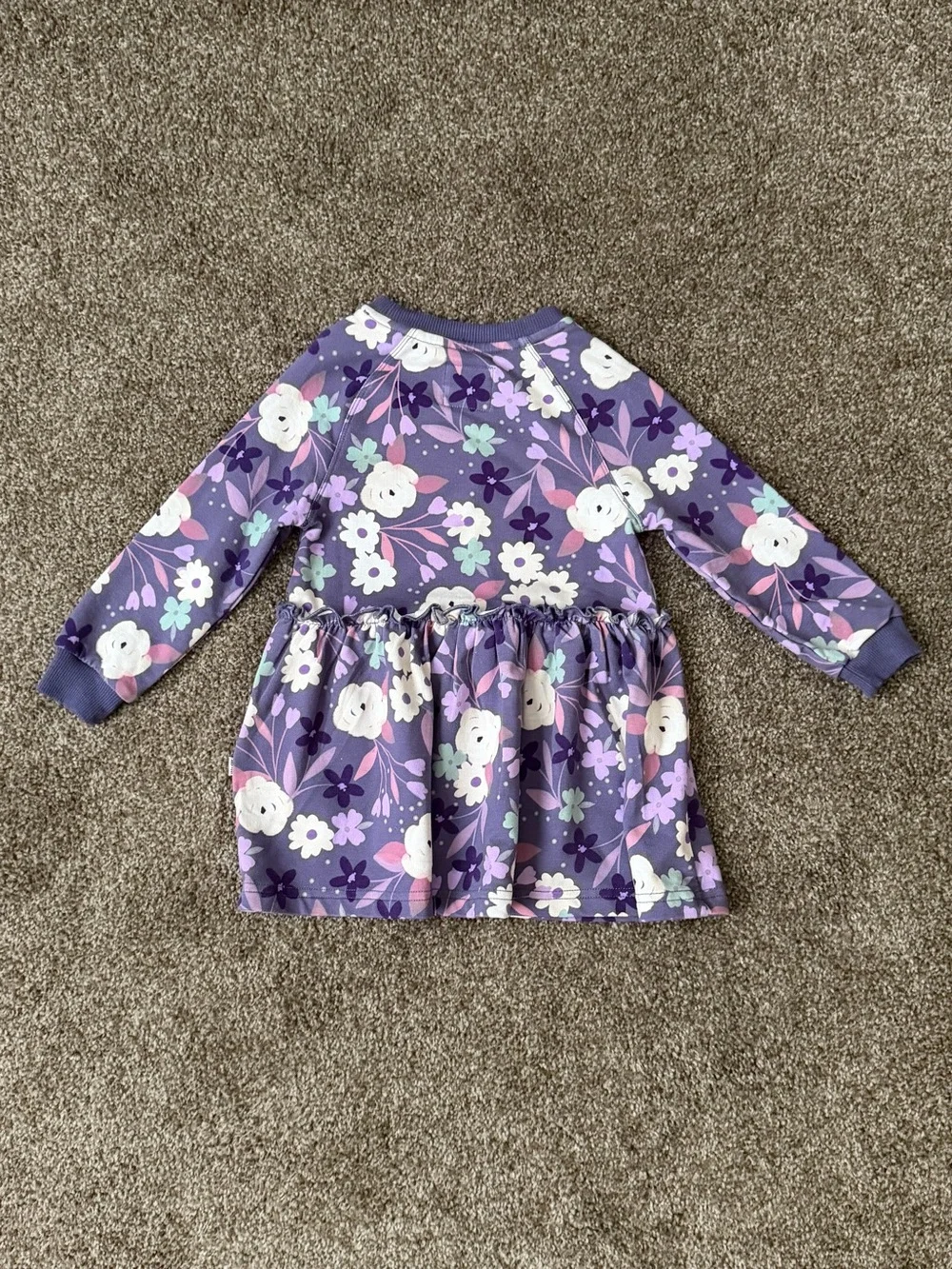 Little Sleepies Purple Floral Long-Sleeve Dress